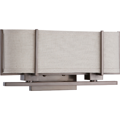 Nuvo Lighting 60/4454  Portia - 2 Light Sconce with Khaki Fabric Shade - (2) 13w GU24 Lamps Included in Hazel Bronze Finish